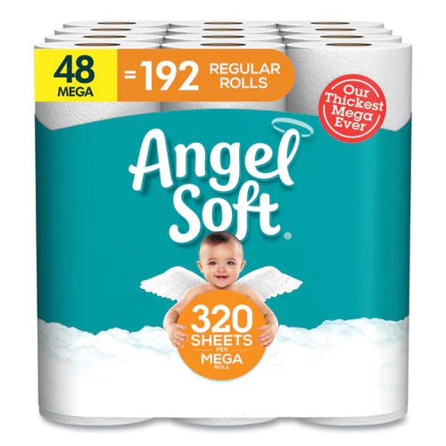 Mega Toilet Paper, Septic Safe, 2-ply, White, 320 Sheets/roll, 48 Rolls/pack - Image 1