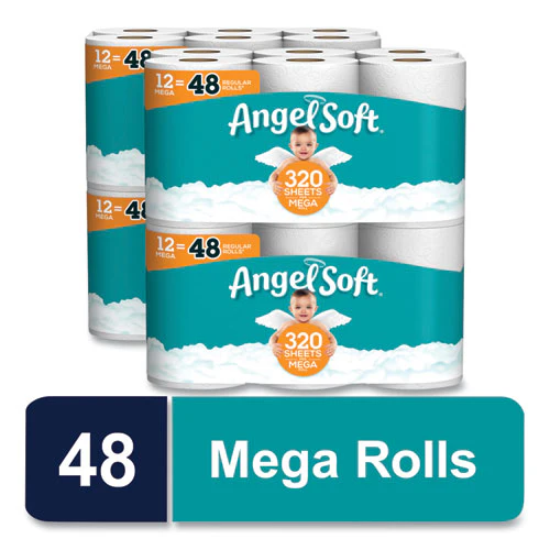 Mega Toilet Paper, Septic Safe, 2-ply, White, 320 Sheets/roll, 48 Rolls/pack - Image 2
