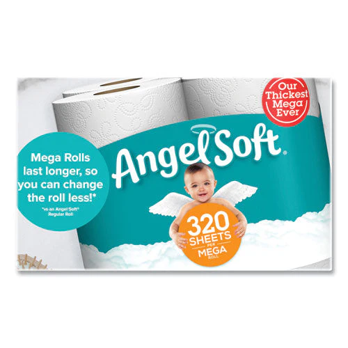 Mega Toilet Paper, Septic Safe, 2-ply, White, 320 Sheets/roll, 48 Rolls/pack - Image 3