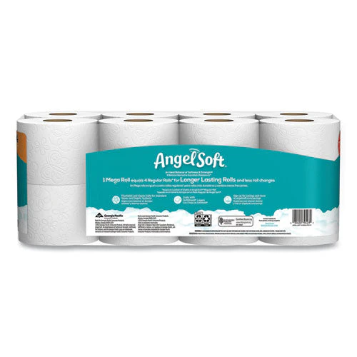 Mega Toilet Paper, Septic Safe, 2-ply, White, 320 Sheets/roll, 16 Rolls/pack - Image 3