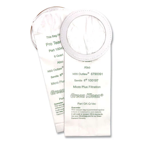 Replacement Vacuum Bags, Fits Nss Outlaw/proteam Quartervac/sandia/sanitaire, 10/pack - Image 1