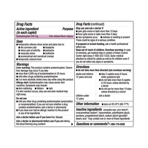Extra Strength Acetaminophen Tablets 500 Mg, 500/bottle, Ships In 1-3 Business Days - Image 2