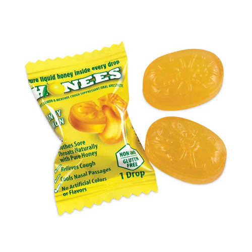 Cough Drops, Honey-lemon, 20 Per Bag, 6 Bags/pack, Ships In 1-3 Business Days - Image 1