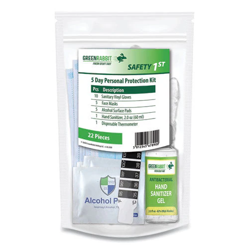 Safety 1st Five-day Personal Protection Kit, 22 Pieces, Resealable Bag, 2 X 6 X 9, 1 Kit, Ships In 1-3 Business Days - Image 1