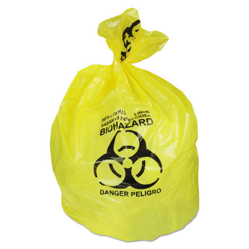 Healthcare Biohazard Printed Can Liners, 20-30 Gal, 1.3 Mil, 30" X 43", Yellow, 200/carton - Image 1