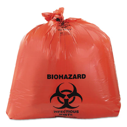 Healthcare Biohazard Printed Can Liners, 40-45 Gal, 3 Mil, 40" X 46", Red, 75/carton - Image 1