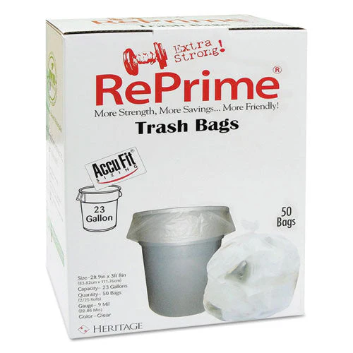 Linear Low Density Can Liners With Accufit Sizing, 23 Gal, 0.9 Mil, 28" X 45", Clear, 50 Bags/box, 6 Boxes/carton - Image 1