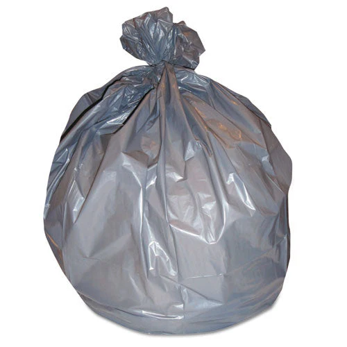 Right Sack Can Liners, 56 Gal, 40.64 Mic, 44" X 55", Gray, 100/carton - Image 1