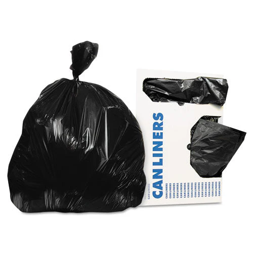 Linear Low-density Can Liners, 30 Gal, 0.9 Mil, 30" X 36", Black, 200/carton - Image 1