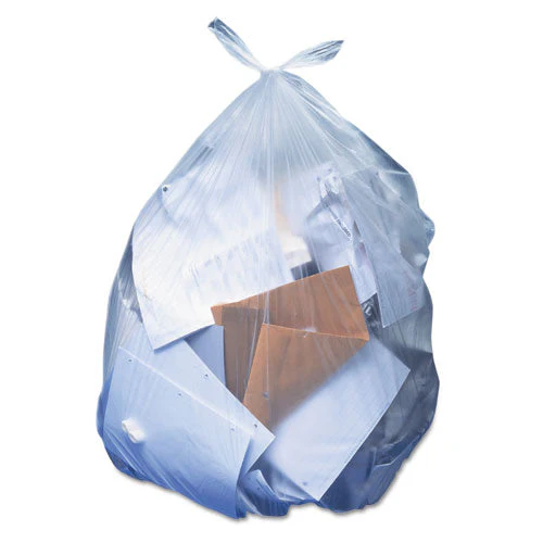 Linear Low-density Can Liners, 60 Gal, 1.1 Mil, 38" X 58", Clear, 100/carton - Image 1