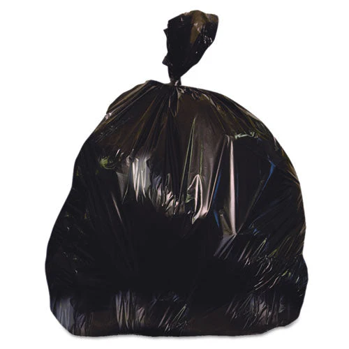Linear Low-density Can Liners, 60 Gal, 1.25 Mil, 38" X 58", Black, 100/carton - Image 1