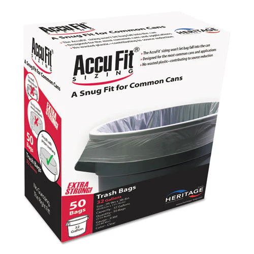 Linear Low Density Can Liners With Accufit Sizing, 55 Gal, 0.9 Mil, 40" X 53", Clear, 50/box - Image 1