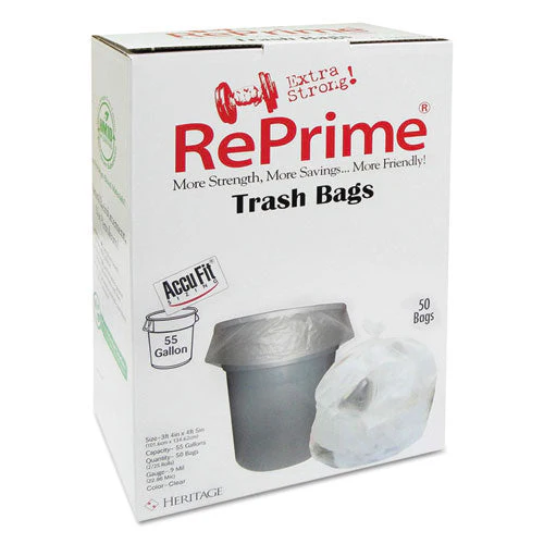 Linear Low Density Can Liners With Accufit Sizing, 55 Gal, 0.9 Mil, 40" X 53", Clear, 50 Bags/box, 3 Boxes/carton - Image 1
