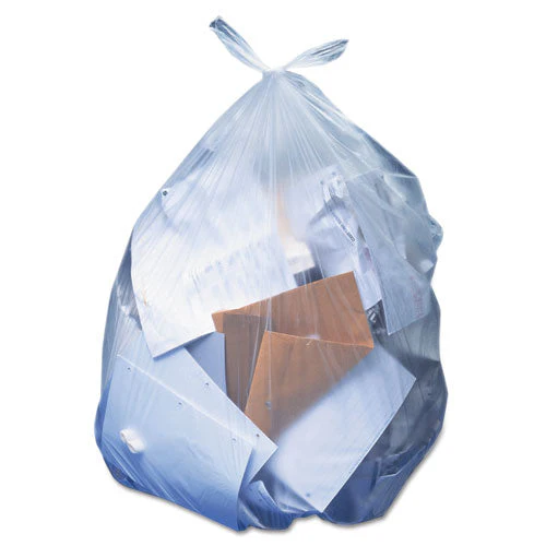 Linear Low-density Can Liners, 56 Gal, 1.1 Mil, 43" X 47", Clear, 100/carton - Image 1