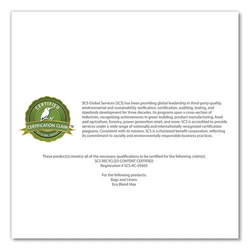 Eco Blend Max Can Liners, 23 Gal, 0.8 Mil, 28" X 45", Clear, 25 Bags/roll, 10 Rolls/carton - Image 2