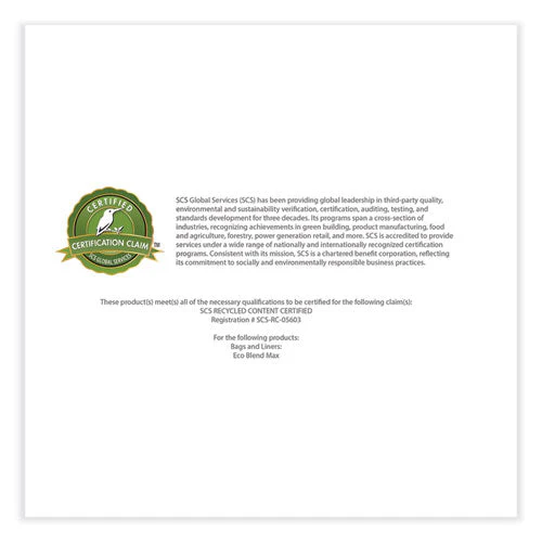 Eco Blend Max Can Liners, 40 To 45 Gal, 0.8 Mil, 40" X 46", Green, 25 Bags/roll, 6 Rolls/carton - Image 2