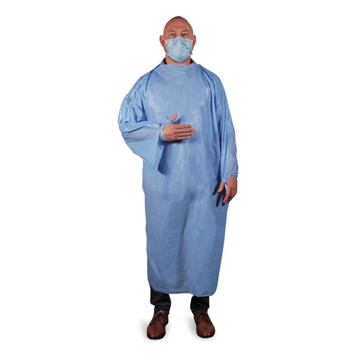 T-style Isolation Gown, Lldpe, Large, Light Blue, 50/carton - Image 1
