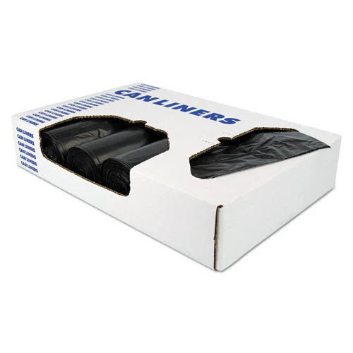 X-liner Reprocessed Liners, 60 Gal, 1.7 Mil, 38" X 58", Black, 20 Bags/roll, 5 Rolls/carton - Image 1