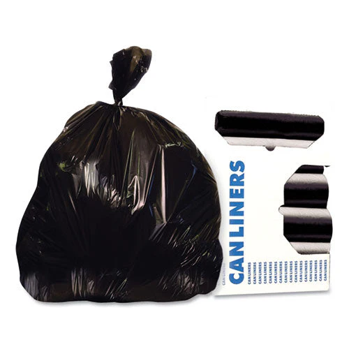 Low-density Repro Can Liner, 45 Gal, 1.2 Mil, 40" X 46", Black, 100/carton - Image 1