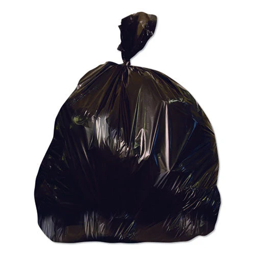 Low-density Repro Can Liner, 56 Gal, 1.35 Mil, 46 X 50, Black, 20 Bags/roll, 5 Rolls/carton - Image 1
