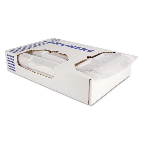 High-density Waste Can Liners, 10 Gal, 6 Mic, 24" X 24", Natural, 50 Bags/roll, 20 Rolls/carton - Image 1