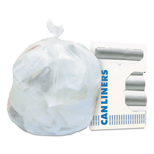 High-density Waste Can Liners, 16 Gal, 6 Mic, 24" X 33", Natural, 50 Bags/roll, 20 Rolls/carton - Image 1