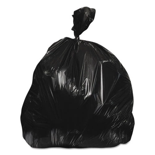 High-density Waste Can Liners, 60 Gal, 17 Mic, 38" X 60", Black, 200/carton - Image 1