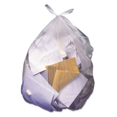 High-density Waste Can Liners, 45 Gal, 12 Mic, 40" X 48", Natural, 25 Bags/roll, 10 Rolls/carton - Image 1