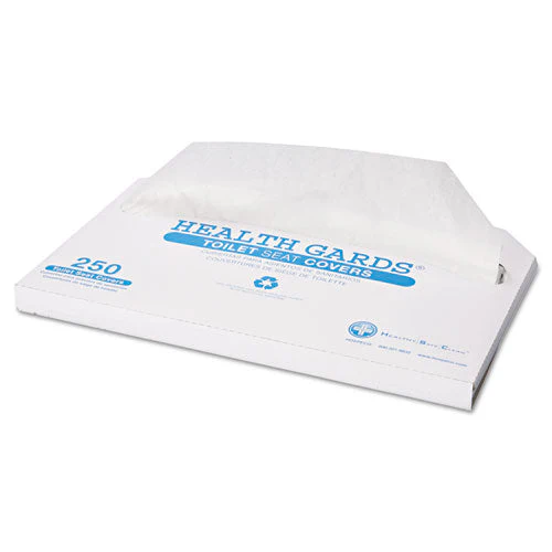 Health Gards Toilet Seat Covers, Half-fold, 14.25 X 16.5, White, 250/pack, 10 Boxes/carton - Image 2