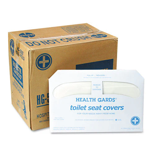 Health Gards Toilet Seat Covers, 14.25 X 16.5, White, 250 Covers/pack, 20 Packs/carton - Image 1