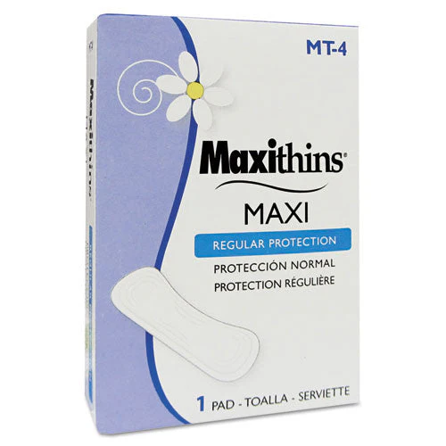 Maxithins Vended Sanitary Napkins #4, Maxi, 250 Individually Boxed Napkins/carton - Image 1