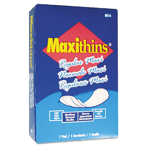 Maxithins Vended Sanitary Napkins #4, Maxi, 100 Individually Boxed Napkins/carton - Image 1