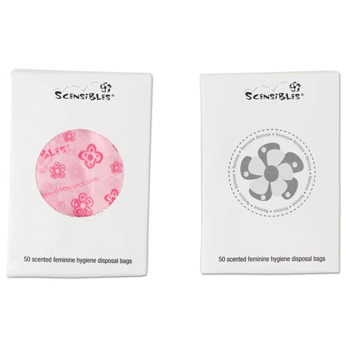 Scensibles Personal Disposal Bags, 3.38" X 9.75", Pink, 50 Bags/box, 24 Boxes/carton - Image 1