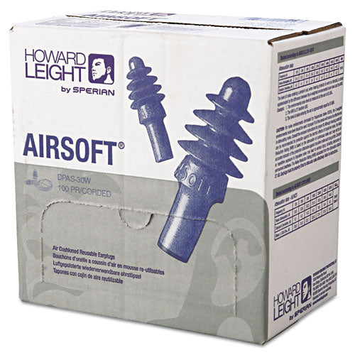 Dpas-30w Airsoft Multiple-use Earplugs, 27nrr, White Nylon Cord, Be, 100 Pairs - Image 1
