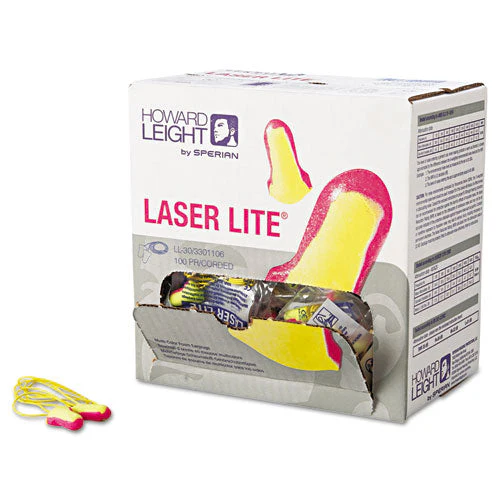 Ll-30 Laser Lite Single-use Earplugs, Corded, 32nrr, Magenta/yellow, 100 Pairs - Image 3