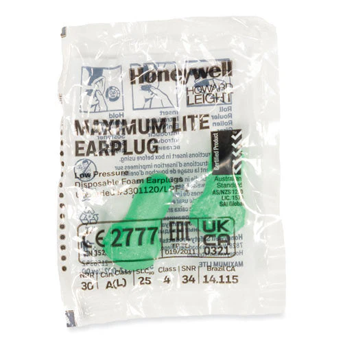 Maximum Lite Single-use Earplugs, Leight Source 500 Refill, Cordless, 30nrr, Green, 500 Pairs - Image 2