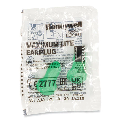 Maximum Lite Single-use Earplugs, Cordless, 30nrr, Green, 200 Pairs - Image 2