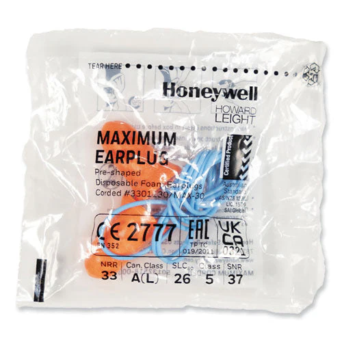 Maximum Single-use Earplugs, Corded, 33nrr, Coral, 100 Pairs - Image 2