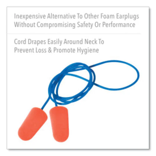 X-treme Corded Disposable Earplugs, Corded, One Size Fits Most, 32 Db, Orange, 1,000/carton - Image 3
