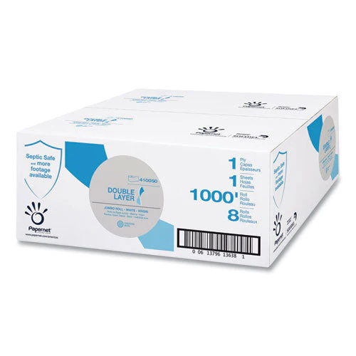 Heavenly Soft Double Layer Jumbo Toilet Tissue, Septic Safe, 1-ply, White, 1,000 Ft, 8 Rolls/carton - Image 1