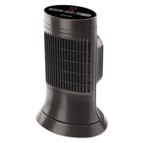 Digital Ceramic Mini Tower Heater, 1,500 W, 10 X 7.63 X 14, Black - Image 1