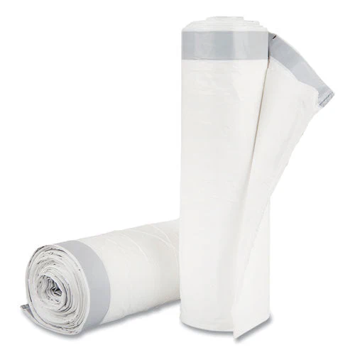 Draw-tuff Institutional Draw-tape Can Liners, 55 Gal, 1.9 Mil, 42.5" X 35.5", Natural, 10 Bags/roll, 5 Rolls/carton - Image 2