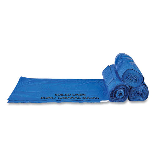 Draw-tuff Institutional Draw-tape Can Liners, 30 Gal, 1 Mil, 30.5" X 40", Blue, 25 Bags/roll, 8 Rolls/carton - Image 2