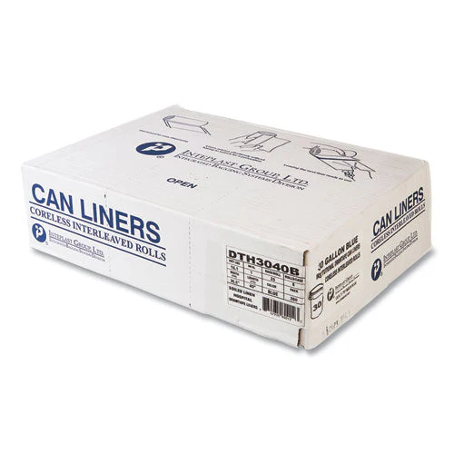 Draw-tuff Institutional Draw-tape Can Liners, 30 Gal, 1 Mil, 30.5" X 40", Blue, 25 Bags/roll, 8 Rolls/carton - Image 3