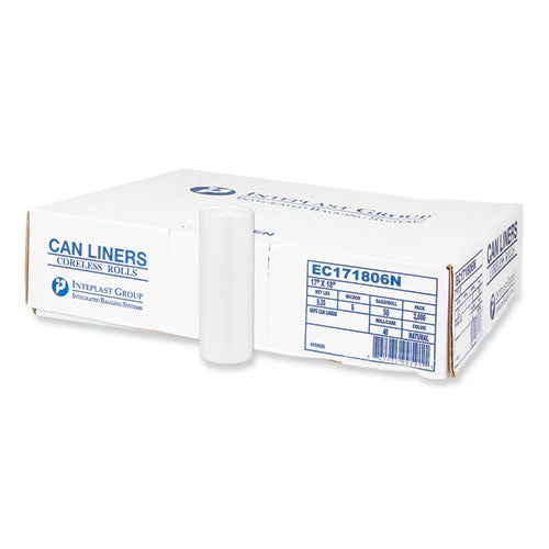 High-density Commercial Can Liners, 4 Gal, 6 Mic, 17" X 18", Clear, 50 Bags/roll, 40 Perforated Rolls/carton - Image 1