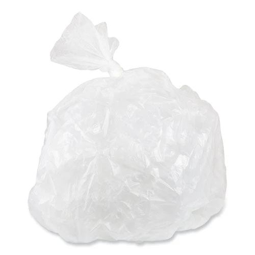 High-density Commercial Can Liners, 10 Gal, 5 Mic, 24" X 24", Natural, 50 Bags/roll, 20 Perforated Rolls/carton - Image 2