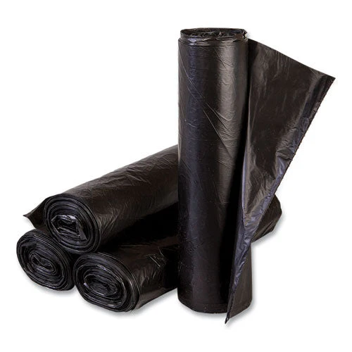 High-density Commercial Can Liners, 16 Gal, 6 Mic, 24" X 33", Black, 50 Bags/roll, 20 Perforated Rolls/carton - Image 1