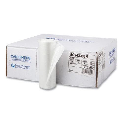 High-density Commercial Can Liners, 16 Gal, 6 Mic, 24" X 33", Natural, 50 Bags/roll, 20 Perforated Rolls/carton - Image 1