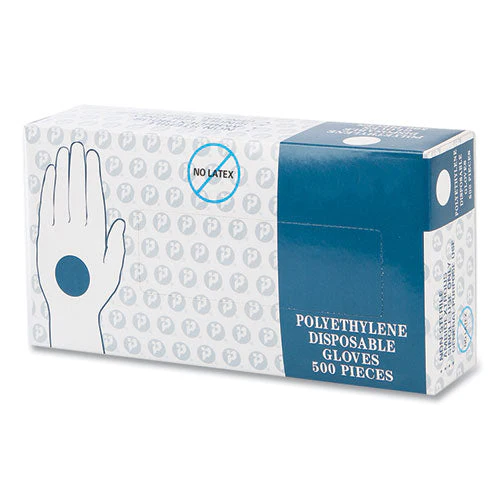 Embossed Polyethylene Disposable Gloves, Large, Powder-free, Clear, 500/box, 4 Boxes/carton - Image 2