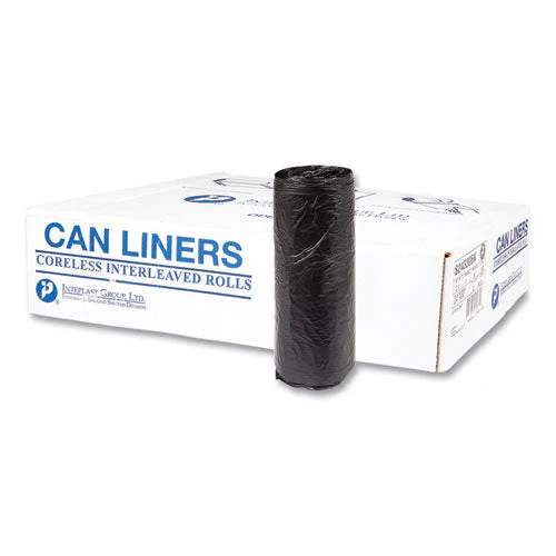 High-density Commercial Can Liners, 16 Gal, 6 Mic, 24" X 33", Black, 50 Bags/roll, 20 Interleaved Rolls/carton - Image 1